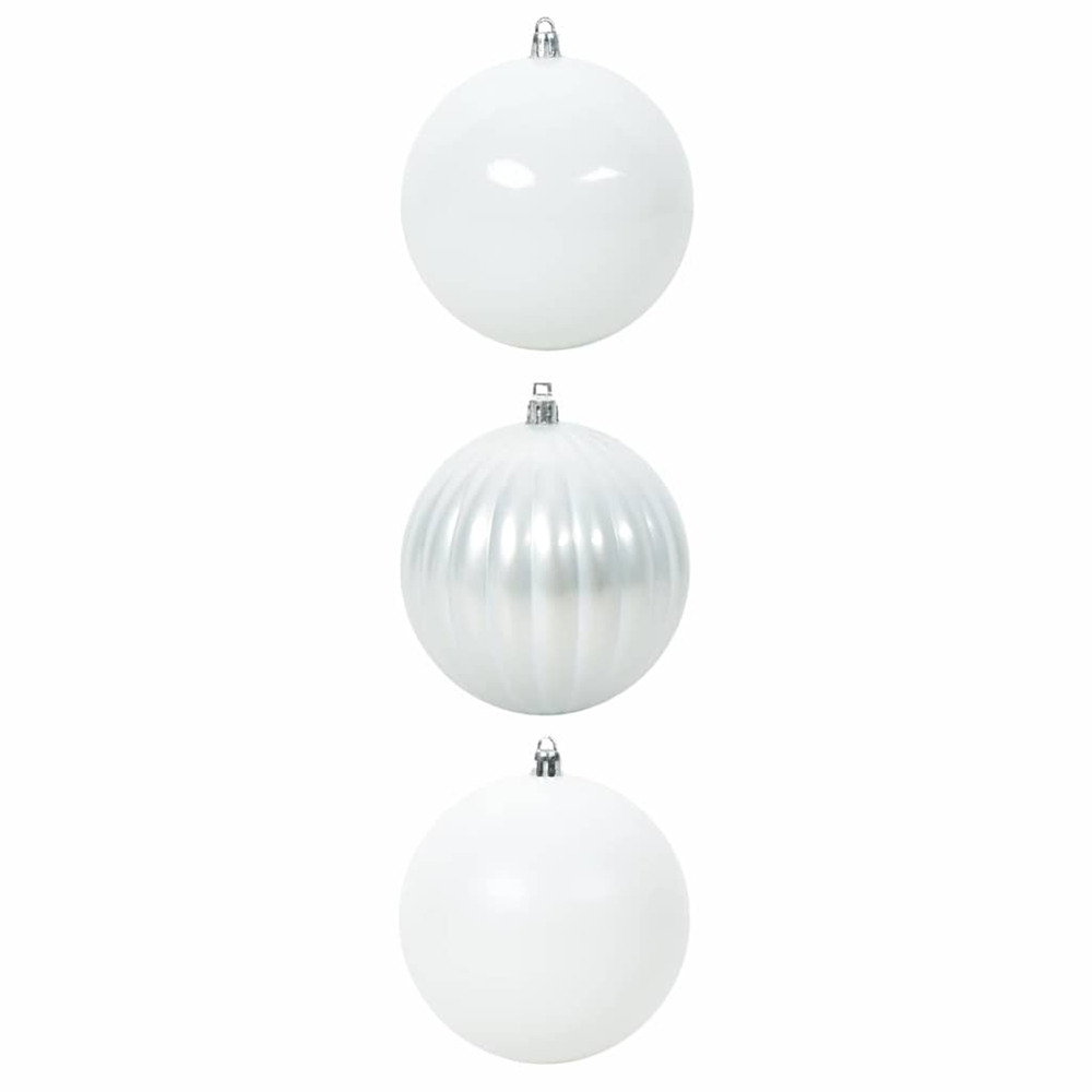 Ensemble de boules de noël 3 pcs blanc plastique