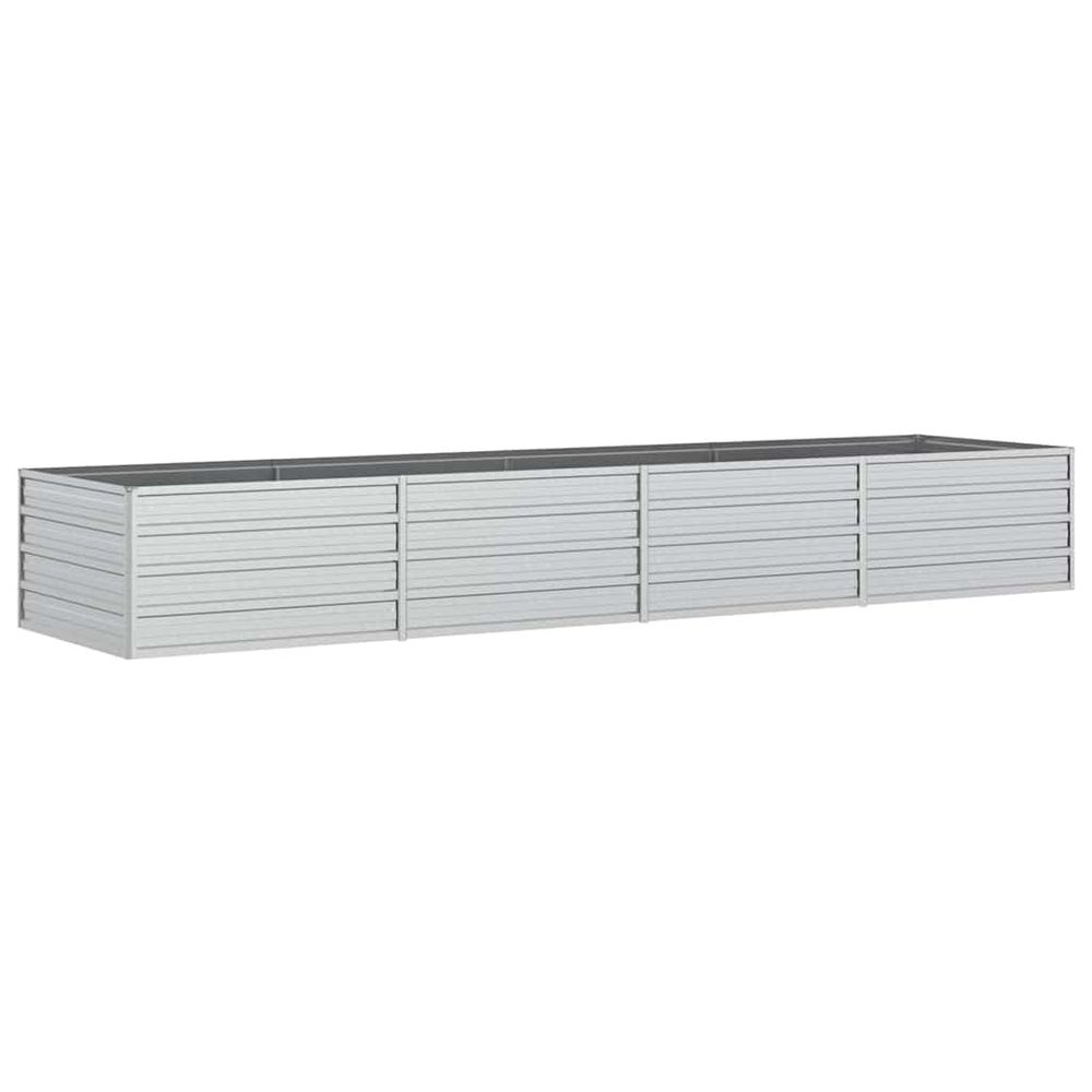 Lit surélevé de jardin 320x80x45 cm acier galvanisé argenté