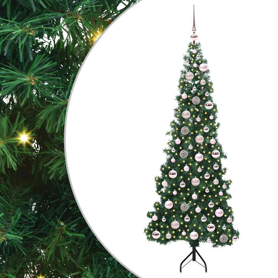 Arbre de noël artificiel d'angle vert 180 cm pvc et métal