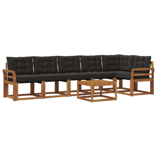 Ensemble de canapés d'extérieur 7 pcs naturel et noir