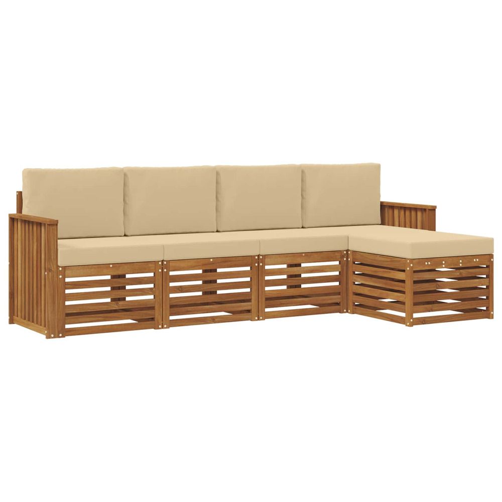 Ensemble de canapés d'extérieur 5 pc naturel et beige