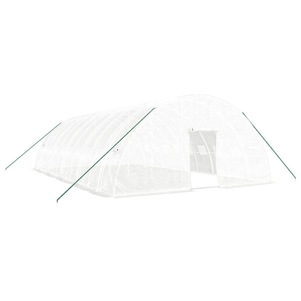 Serre avec cadre en acier blanc 60 m² 10x6x2,85 m
