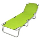 Transat chaise longue bain de soleil lit de jardin terrasse meuble d'extérieur pliable acier enduit de poudre vert pomme 02_0