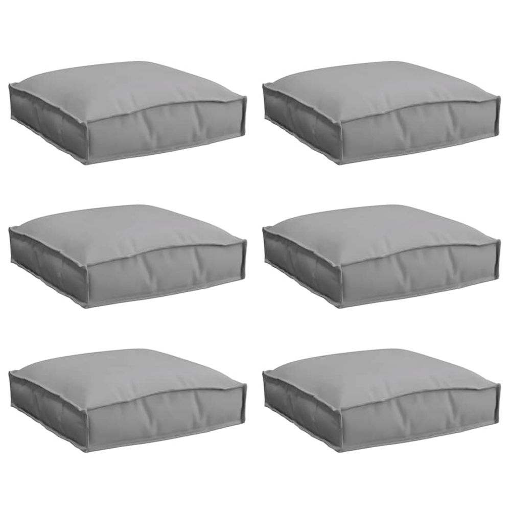 Coussin 6 pc tissu oxford gris 40 x 40 x 8 cm