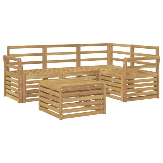 Ensemble de canapés d'extérieur 5 pc blanc bois d'acacia massif