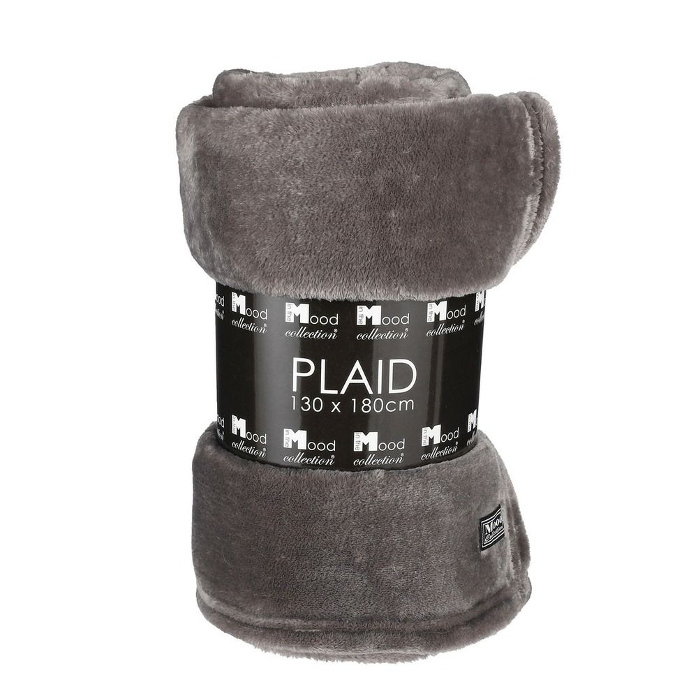 In the mood collection famke plaid en polaire - l180 x l130 cm - anthracite
