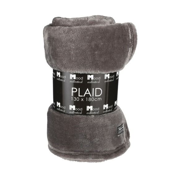 In the mood collection famke plaid en polaire - l180 x l130 cm - anthracite
