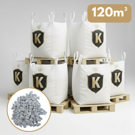 Galet marbre blanc 12/25 mm – pack 6 big bag +/- 1,5t – 120 m²