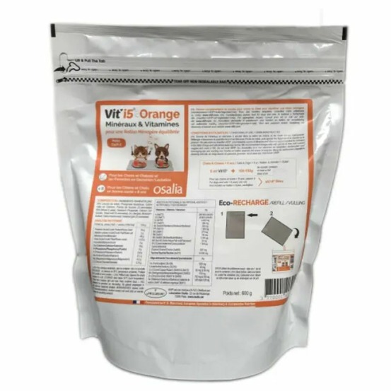 Vit'i5 orange – complément ration ménagère chien & chat 600g 600 g recharge