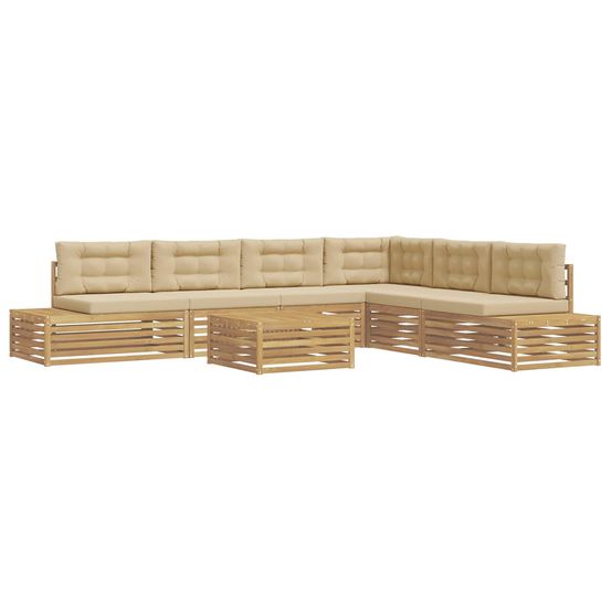 8 pc ensemble de canapés d'extérieur polyester blanc