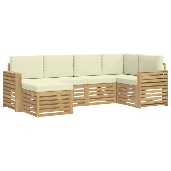 Ensemble de canapés d'extérieur 6 pc blanc et crème polyester