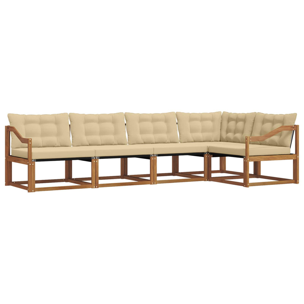 Ensemble de canapés d'extérieur 5 pcs naturel et beige