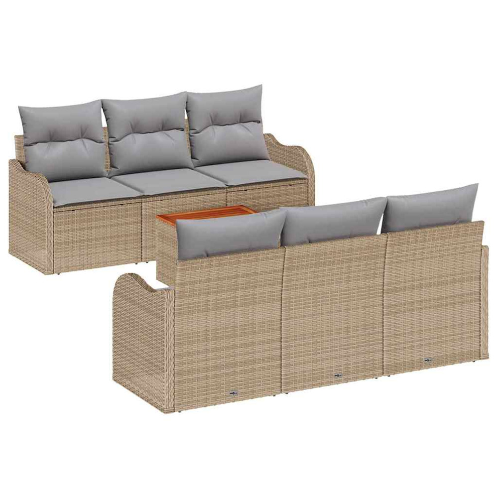 Ensemble de canapé de jardin 7 pcs beige et gris clair