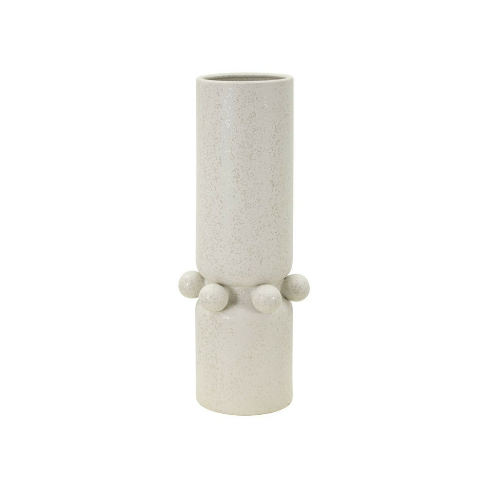 Vase cylindrique en céramique bubbles 41cm crème