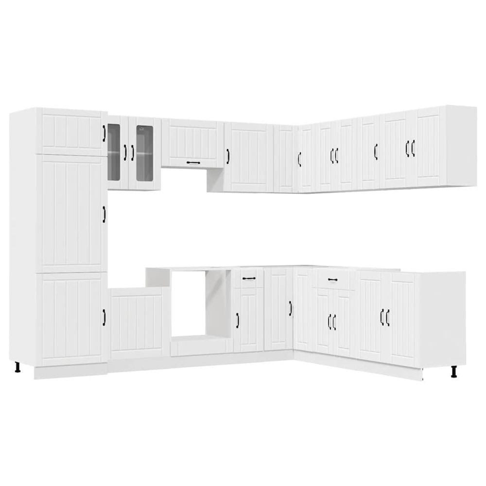 Ensemble d'armoires de cuisine 14 pcs lucca bois d'ingénierie