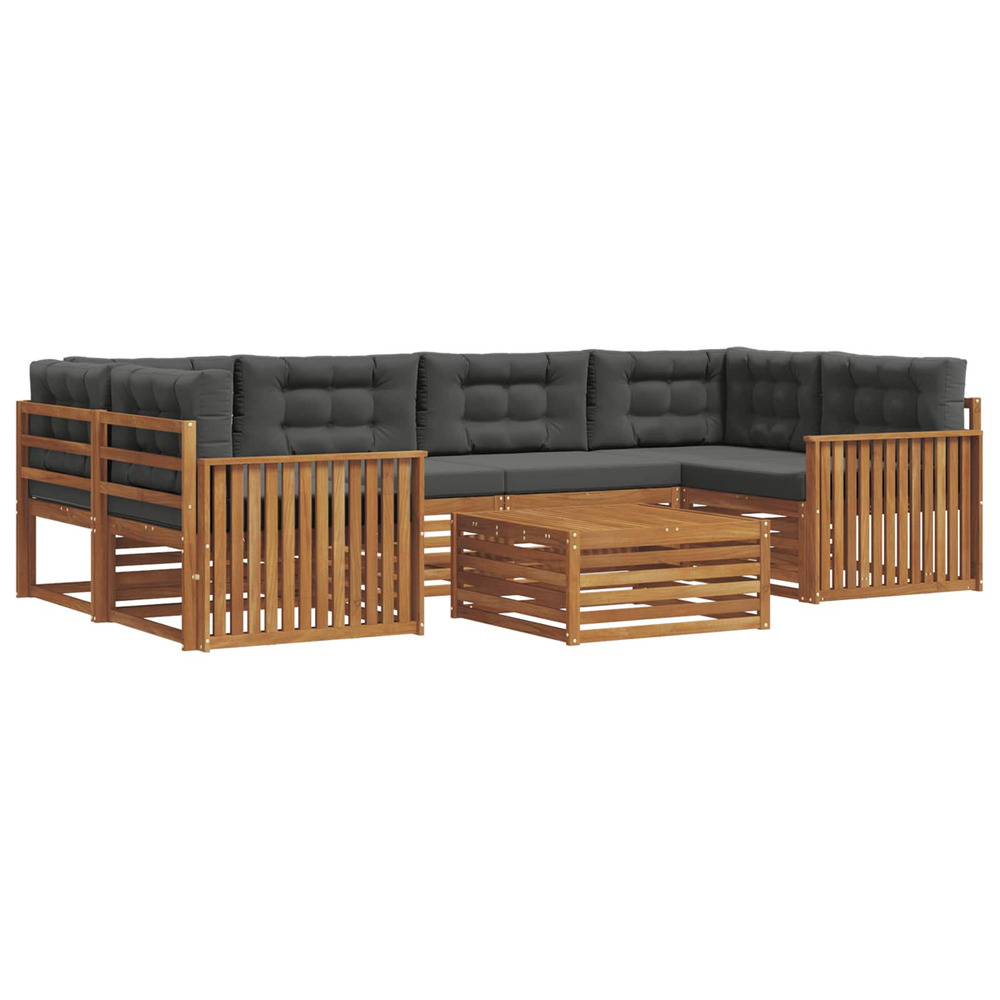 Ensemble de canapés d'extérieur 7 pcs naturel et anthracite