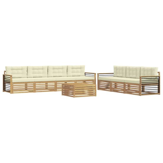 Ensemble de canapés d'extérieur 8 pc blanc et crème polyester