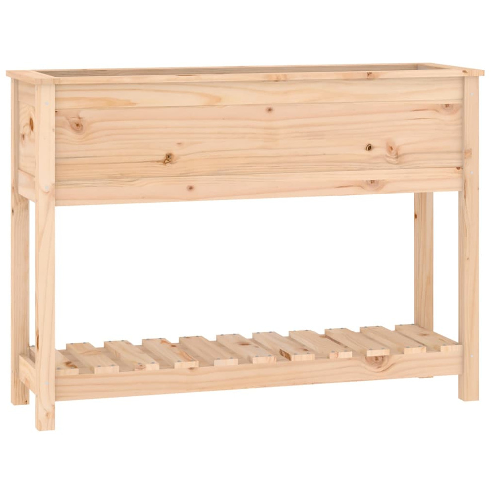 Jardinière d'extérieur avec étagère 111,5x34,5x81 cm bois massif de pin