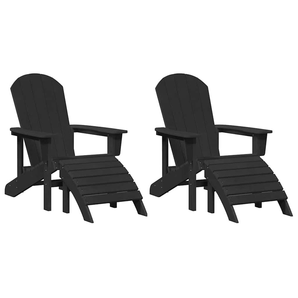 Chaise de jardin 2 pc noir polyéthylène