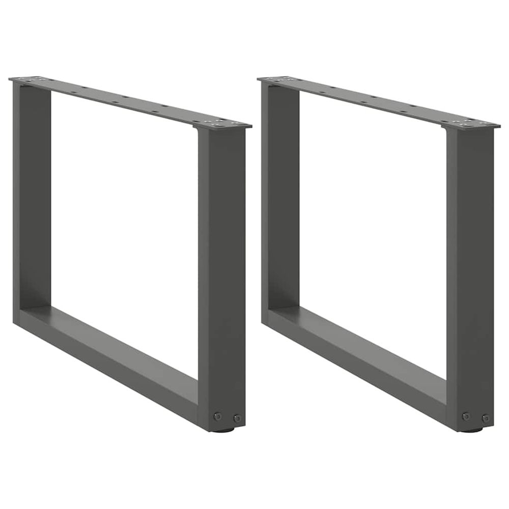 Pieds de table basse en u 2 pièces anthracite 70 x (42-43) cm acier