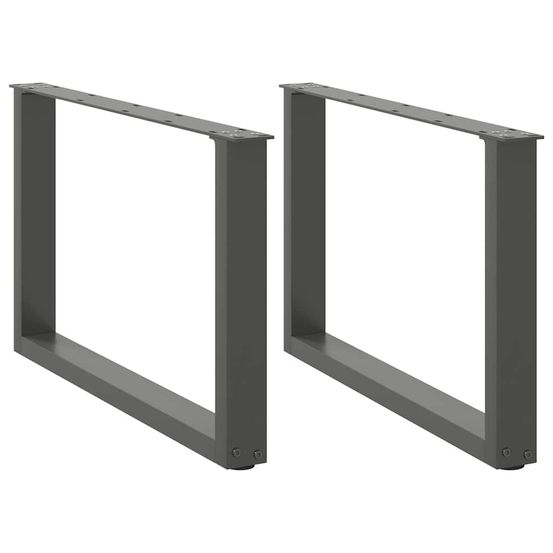 Pieds de table basse en u 2 pièces anthracite 70 x (42-43) cm acier