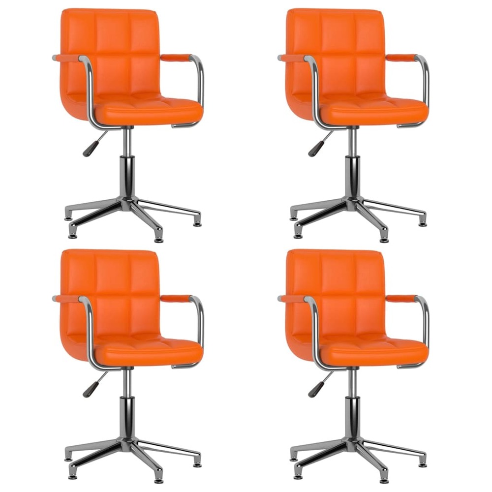 Chaises pivotantes de salle à manger 4 pcs orange similicuir