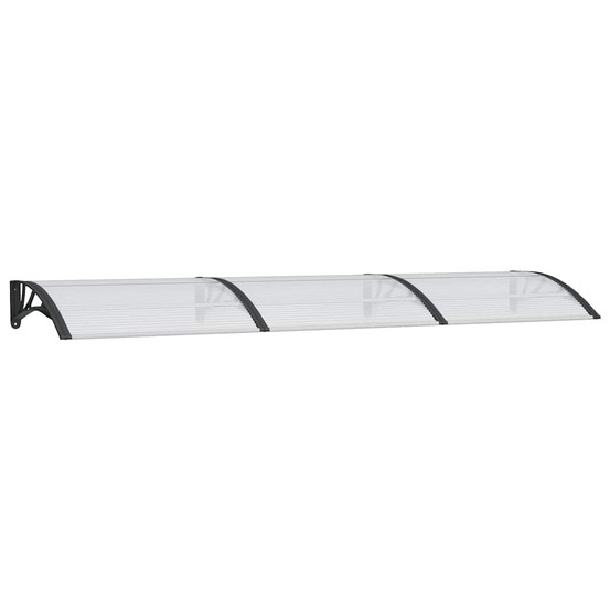 Auvent de porte noir et transparent 300x75 cm polycarbonate
