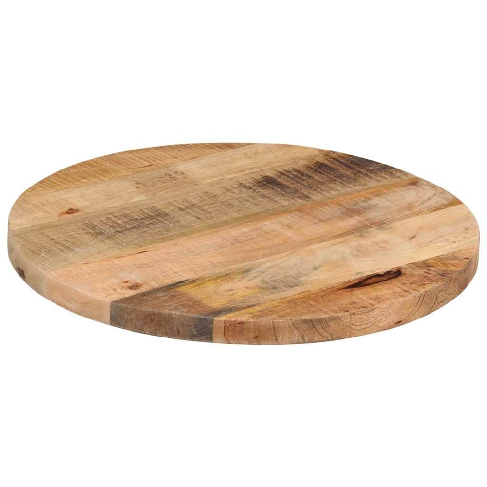 Dessus de table ø 40x2,5 cm rond bois massif de manguier brut