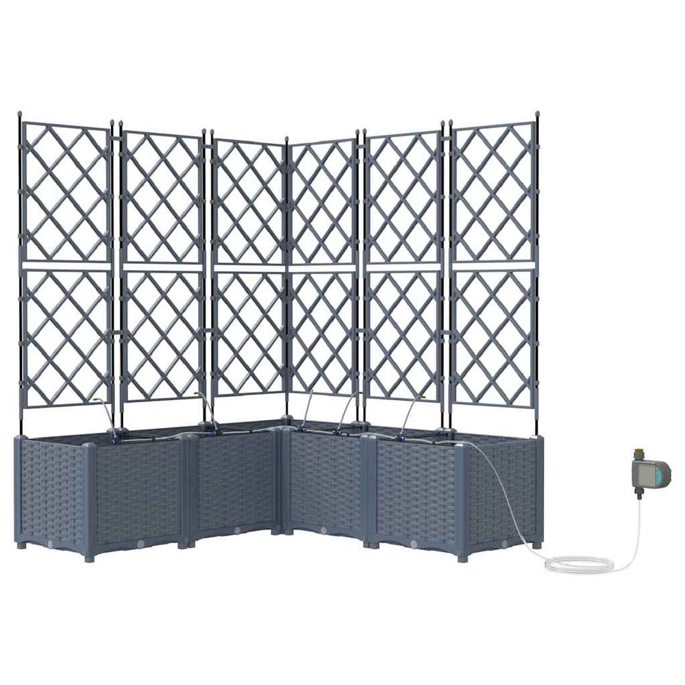 Cache-pot de jardin 5 pc gris clair 120 x 120 x 142 cm pp