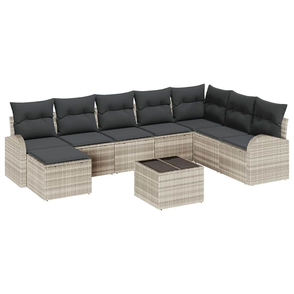 Ensemble de canapés 9 pc gris clair polyrotin