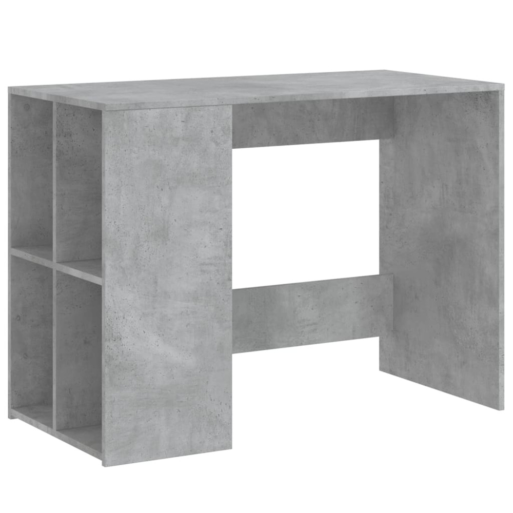 Bureau gris béton 102x50x75 cm bois d'ingénierie