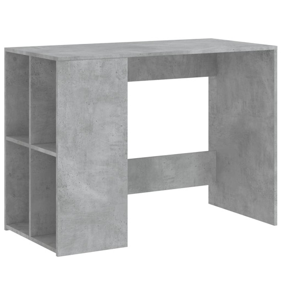 Bureau gris béton 102x50x75 cm bois d'ingénierie