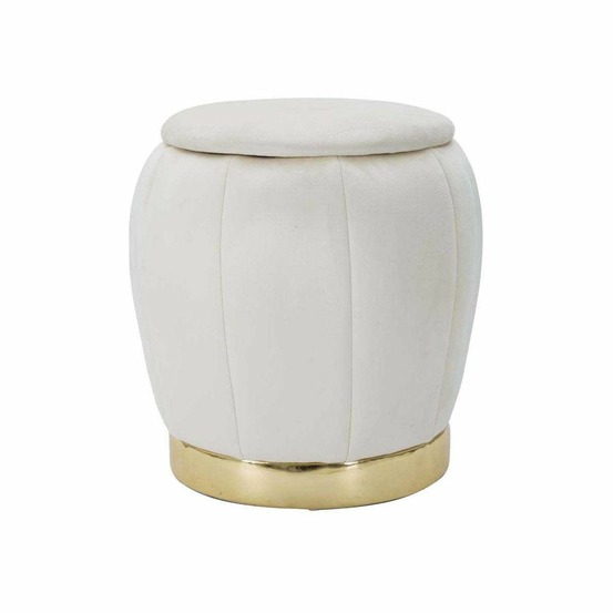 Pouf coffre de rangement en tissu paris 43 x 43 cm