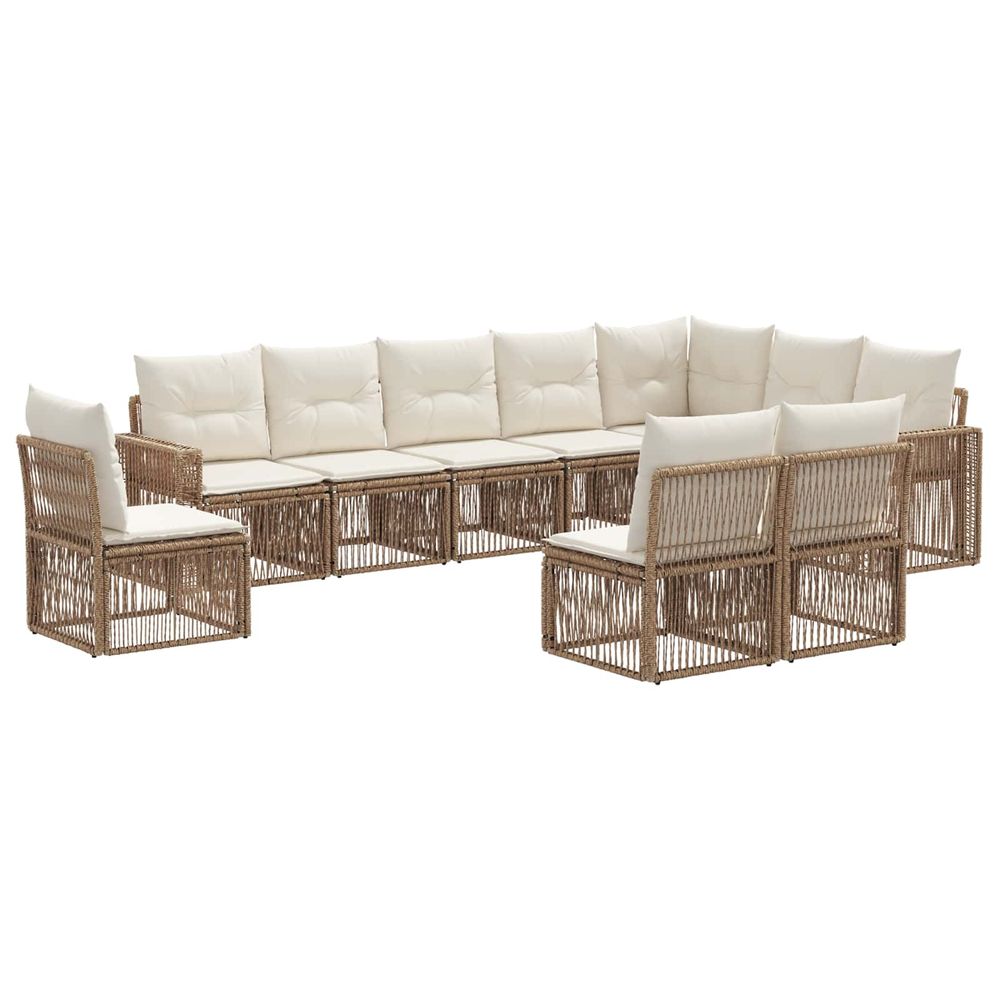 Ensemble de canapé de jardin 10 pc beige et blanc crème