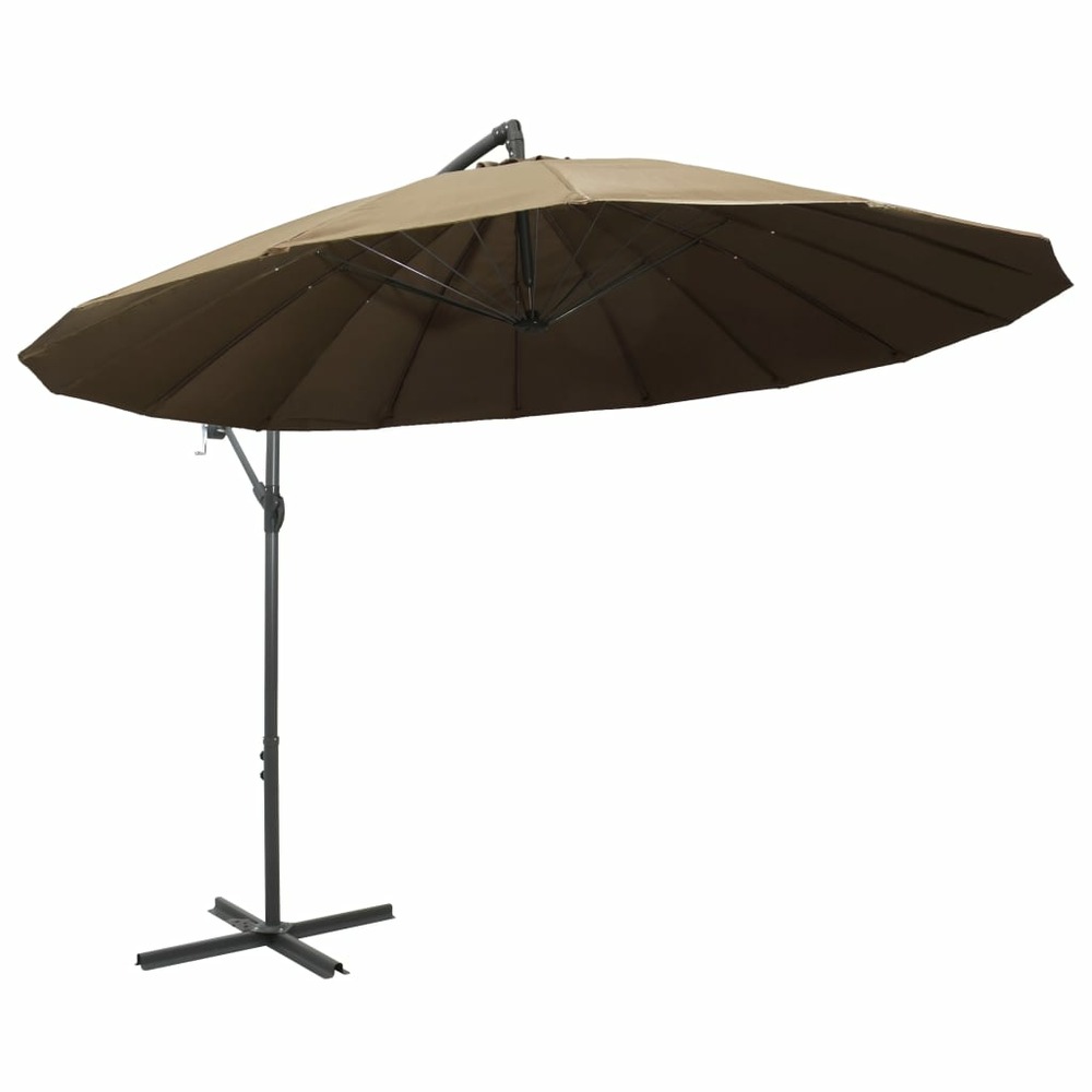 Parasol suspendu avec poteau taupe 3 m