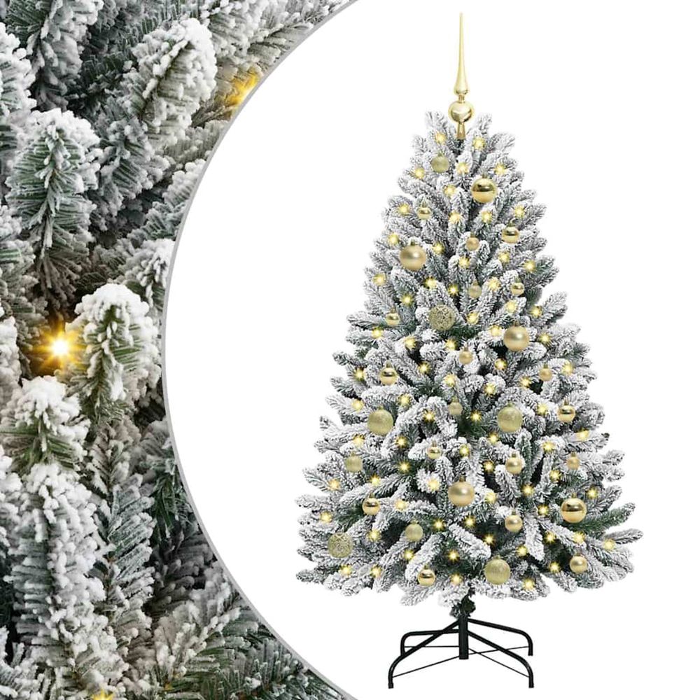 Sapin de noël artificiel 120 cm 150 led blanc chaud