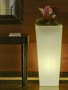 Pot lumineux melisa 40 solaire+batterie rechargeable led rgb avec télécommande 40x40x90cm