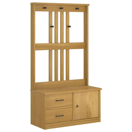 Portemanteau sandnes 87x40x159,5 cm bois massif pin