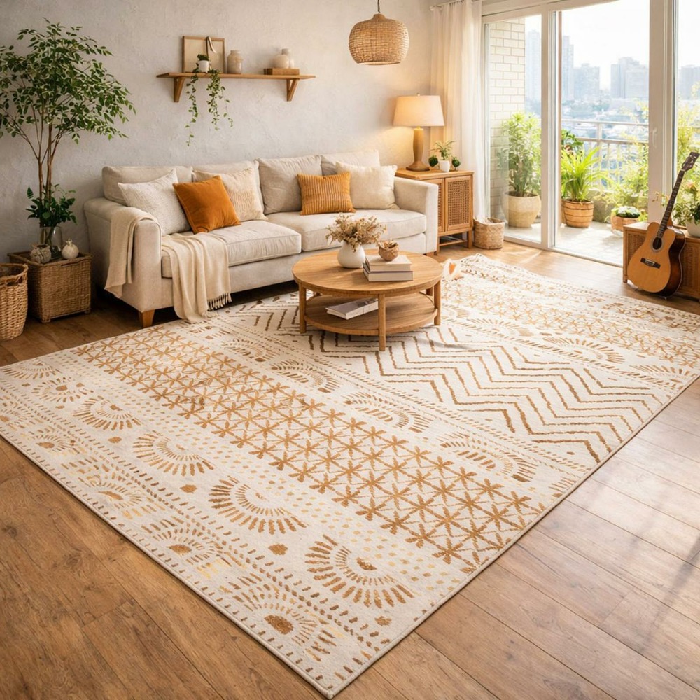 Tapis berbère 190x280 tissé motif ethnic lyn1 orienvag crème