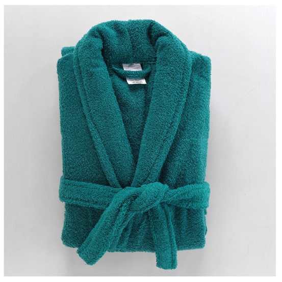 Peignoir col chale tendresse emeraude