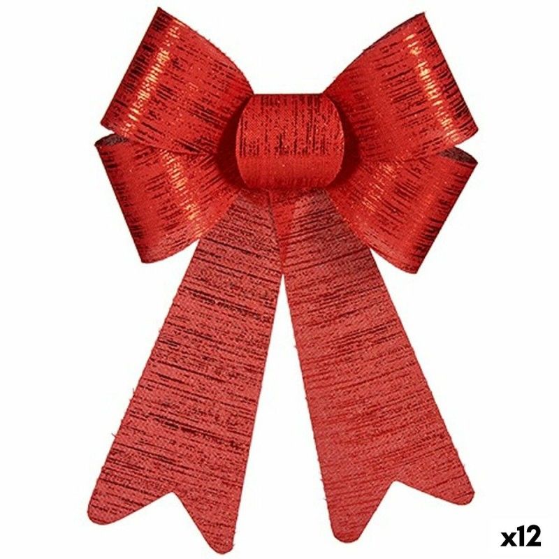Lien décorations de noël rouge pvc 16 x 24 x 4 cm (12 unités)