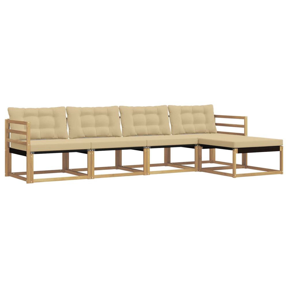 Ensemble de canapés d'extérieur 5 pc blanc et beige