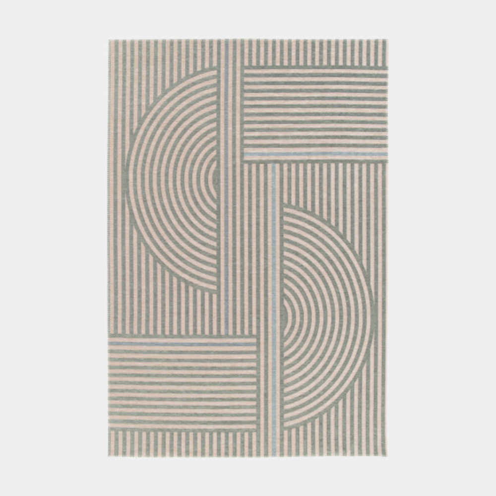 Tapis souple en matière recyclée - new line - beige et vert clair - 120 x 170 cm