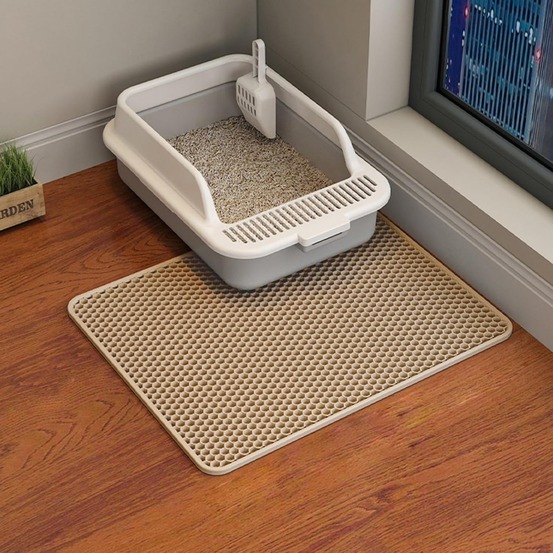 Tapis de litière pour chat kaki 45*60cm