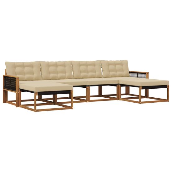 Ensemble de canapés d'extérieur 6 pc naturel et beige