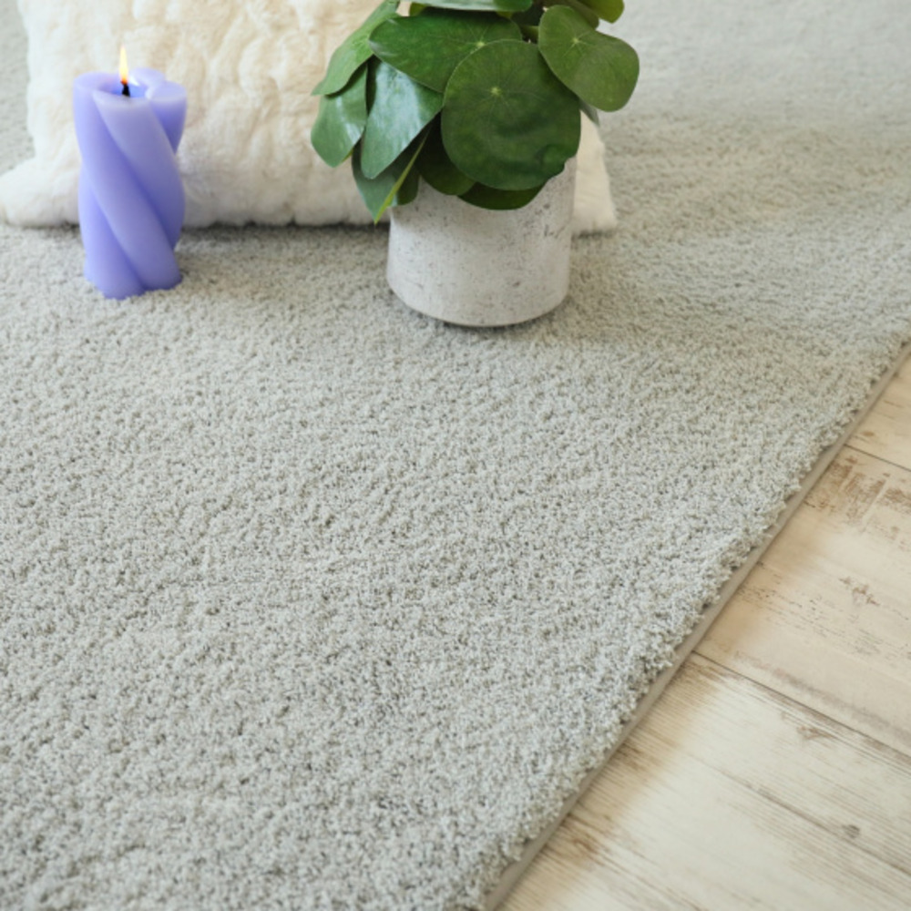 Tapis cocoon - gris - galon gris clair - 200 x 290 cm