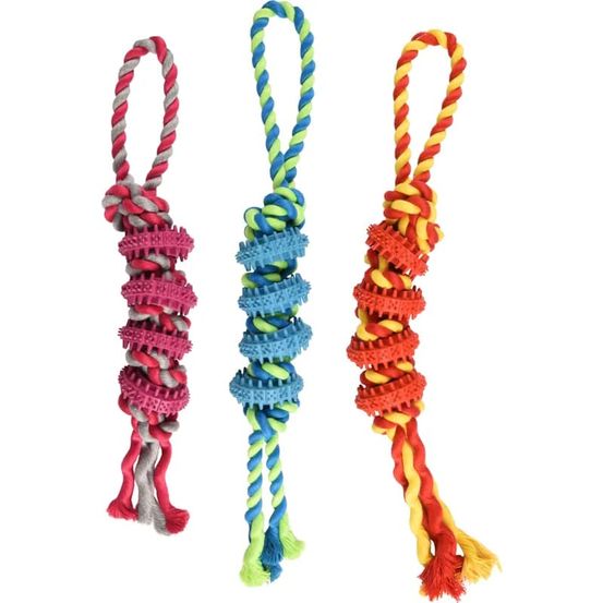 Jouet chien – flamingo waylen disque dental avec corde
