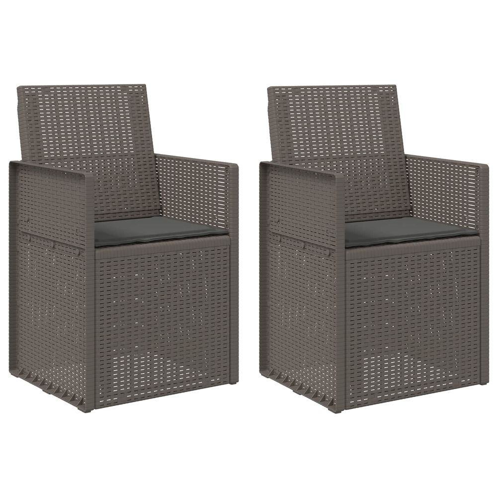 Chaises de jardin salle à manger 2 pc gris clair et anthracite