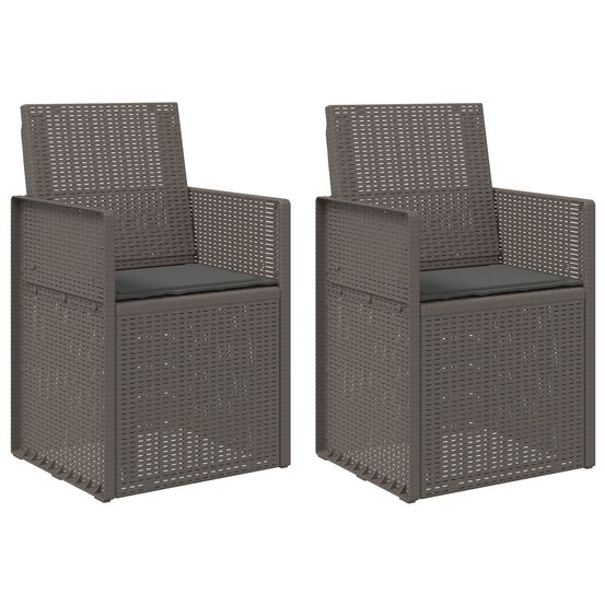Chaises de jardin salle à manger 2 pc gris clair et anthracite