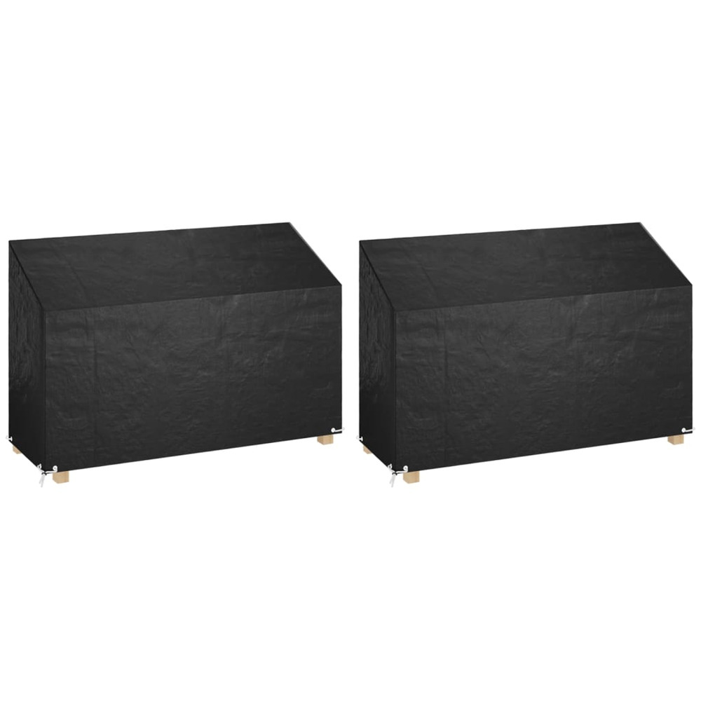 Housses de banc de jardin 2 pcs 8 œillets 190x70x70/88 cm pe
